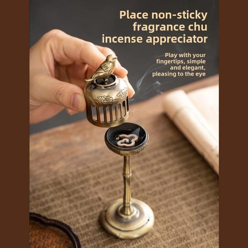 Metal Magpie Hollow Lamp Sandalwood Fragrance Censer  Backflow Incense Holder Tea House Ornaments Study Room Home Decor Crafts