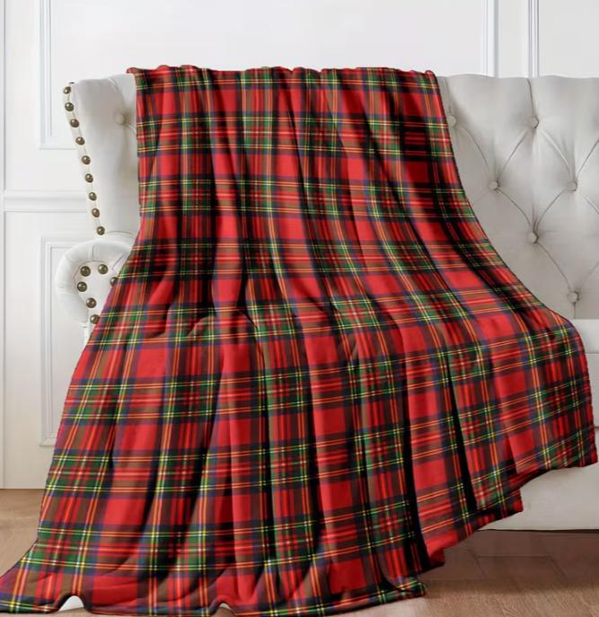 Christmas Holiday Flannel Blanket - All-Season Soft Warm Throw with Festive Digital Print Ideal Santa Gift, Christmas Blanket