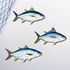3 Pezzi Pesce Tonno in Legno Arte da Parete Pesce Oceanico Appeso a Parete Decorazione Tema Nautico Costiero Scultura da Parete per Casa Casa sul Lago Stanza Decorazione