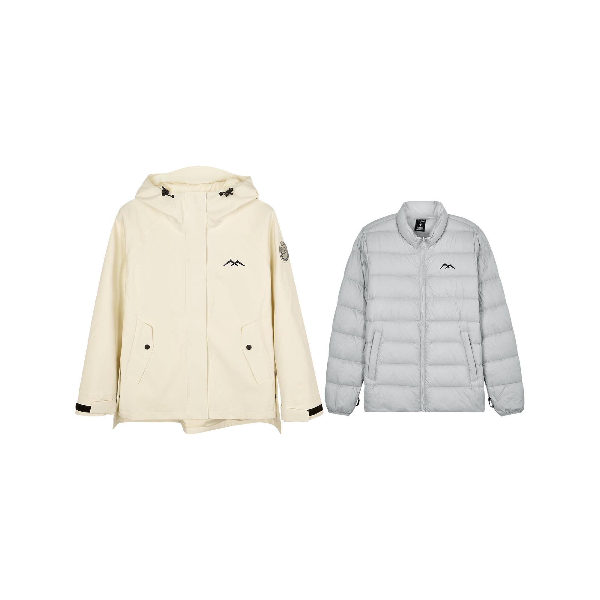 Skechers Cube Series Three-In-One Warm Down Liner Waterproof Windproof Wear-Resistant Outdoor Sports Hiking Travel Commuting Jacket L424W169-02ZL L