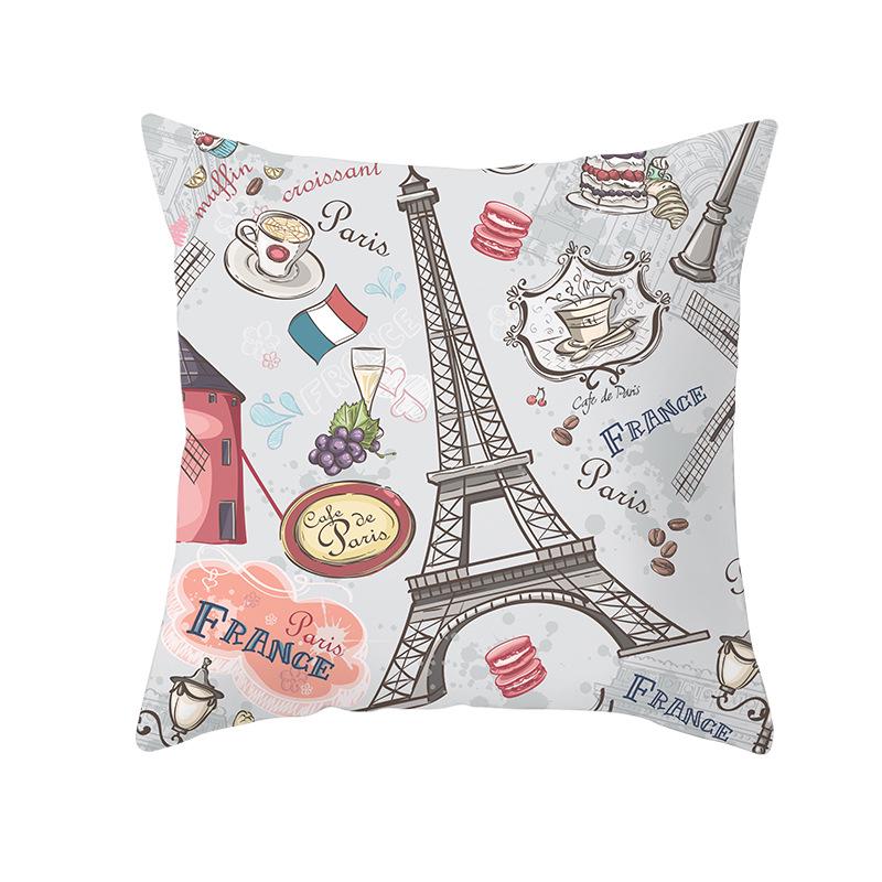 Notre Dame Cathedral French Landscape Pillow Cover European Print Cushion Waist Pillow Cover