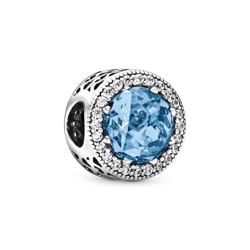 Pandora Solid color hollow inlaid charm 925 silver beads women s silver 791725NBS