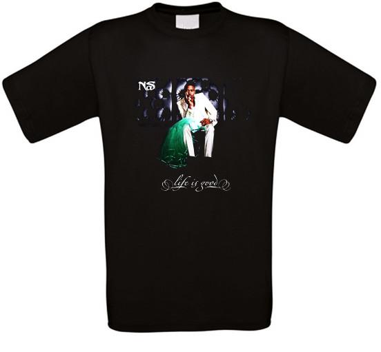 Nas Life is Good Nasir Jones Nasty Nas Rap Hip Hop T-Shirt All Sizes S