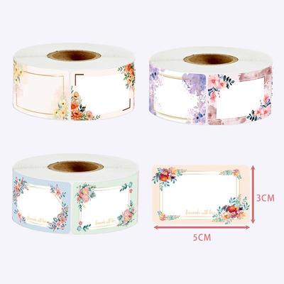 Floral Self-Adhesive Name Stickers, 250 Sheets/Roll for Kindergarten & Primary School