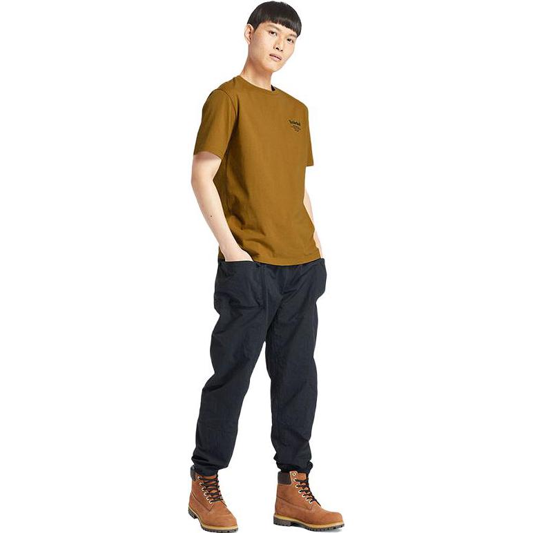 Timberland Casual Sports Printed Round Neck Short Sleeve T-Shirt Men Tops Wheat A2D6D-P47