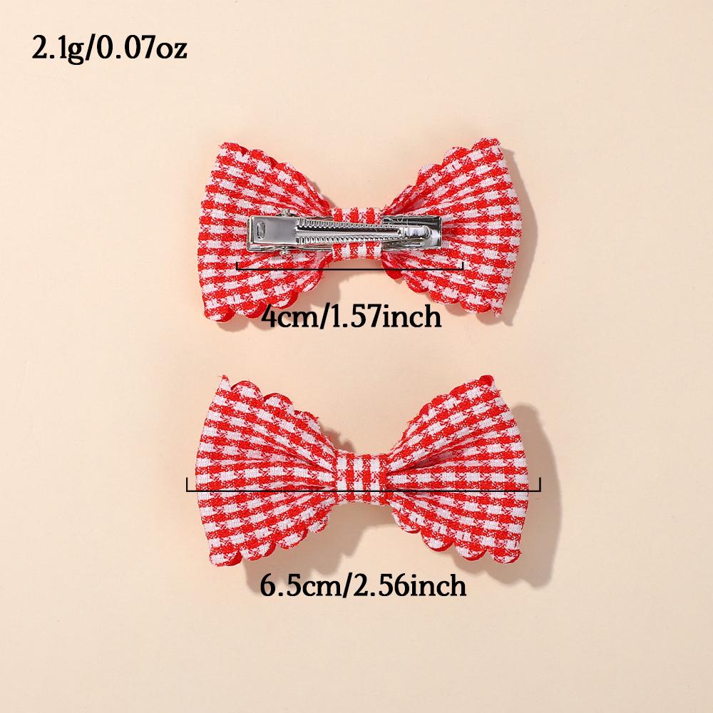 20pcs/set New Cute Plaid Print Hair Bow Clips for Baby Girls Sweet Handmade Mini Bowbot Hairpins Barrettes Hair Accessories