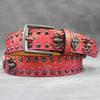 Unisex 7-Color 3D Spider Rivet Leather Belt with Snake Print