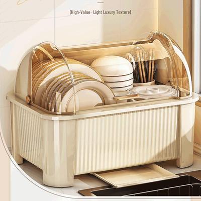 Xingyou Extra Large Flip-Top Dish and Utensil Storage Box