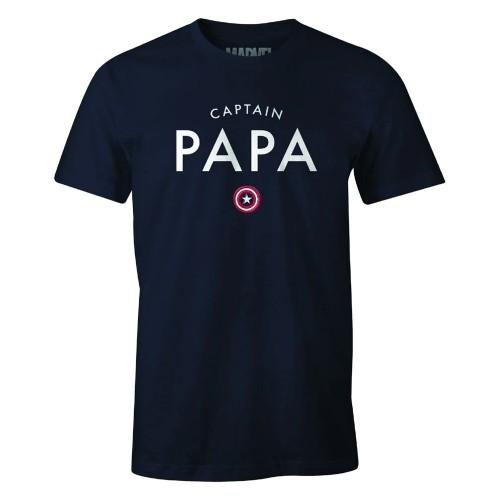 Marvel Mens Captain Papa T-Shirt