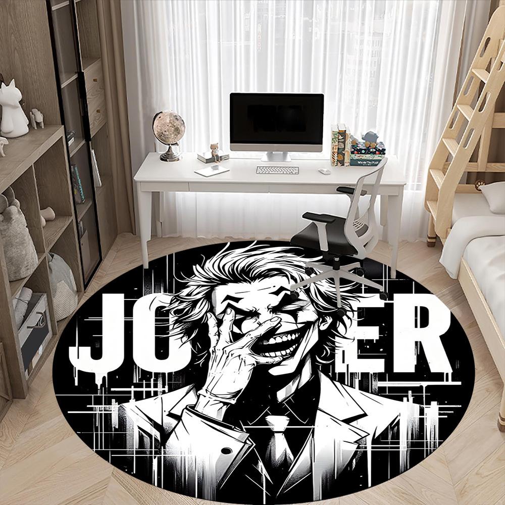1pc Joker Artwork Office Round Area Rug, Under Office Chairs Bedroom Living Room Home Decor a0926052