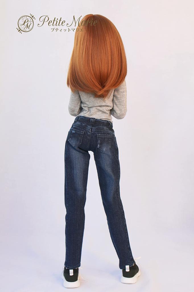 [Petite Marie] 13 DDS Compatible Okayama Processed Distressed Boyfriend Jeans Indigo Blue KOJIMA Processed Jeans Distressed Low Rise Rolled Up