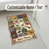 Dinosaur Theme Crystal Velvet Rug Personalized Custom Name Text Soft Floor Mat Home Decor