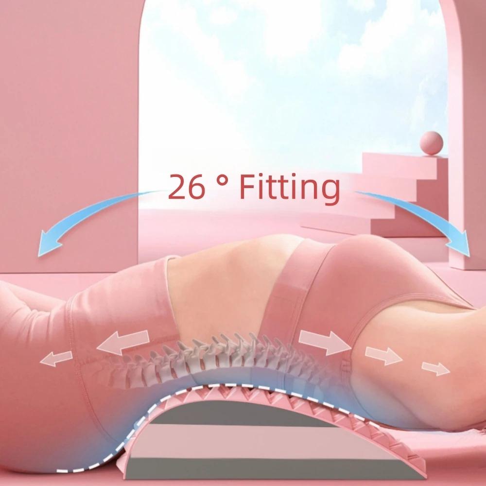 Lumbar Stretcher Pillow Massage Relaxation Back Relief Spine Posture Correction Stretching Waist Exercise Assist Yoga Equipment