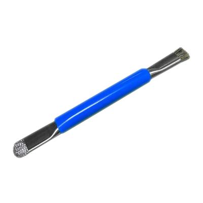 Cepillo de Alambre de Acero de Doble Cabeza Cepillo Endurecedor Antiestático Herramientas de Cepillo de Limpieza de Pads IC para Reparación de Placa Base de Teléfono Móvil