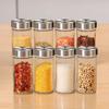 Stainless Steel Rotating Spice Rack Food Grade Glass Seasoning Jar Set  Kitchen Use