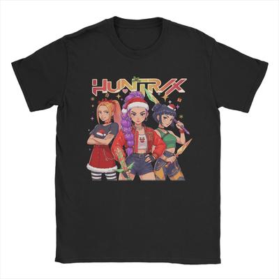 Huntrix Christmas Kpop Demon Hunters T Shirt Summer Cotton T Shirts For Male Hipster Design Tee Shirt Short Sleeve Vintage Tops