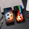 Fire Football Soccer Ball Phone Case For Samsung Galaxy A57 A56 A37 A55 A36 5G A26 A54 A52 A35 A34 A25 A17 A16 A15 A07 A06 Cover