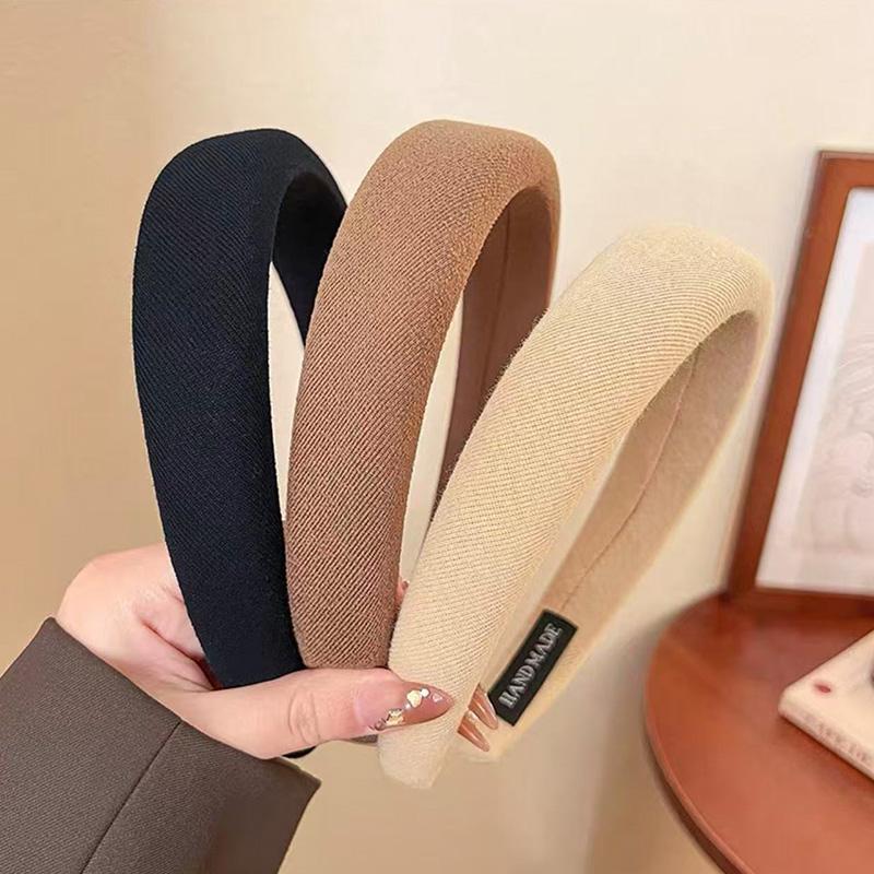 1/2/3/5pcs Wild Solid Color Sponge Headband for Women Fashion Girl Wash Face Wide Edge Simple Hair Band