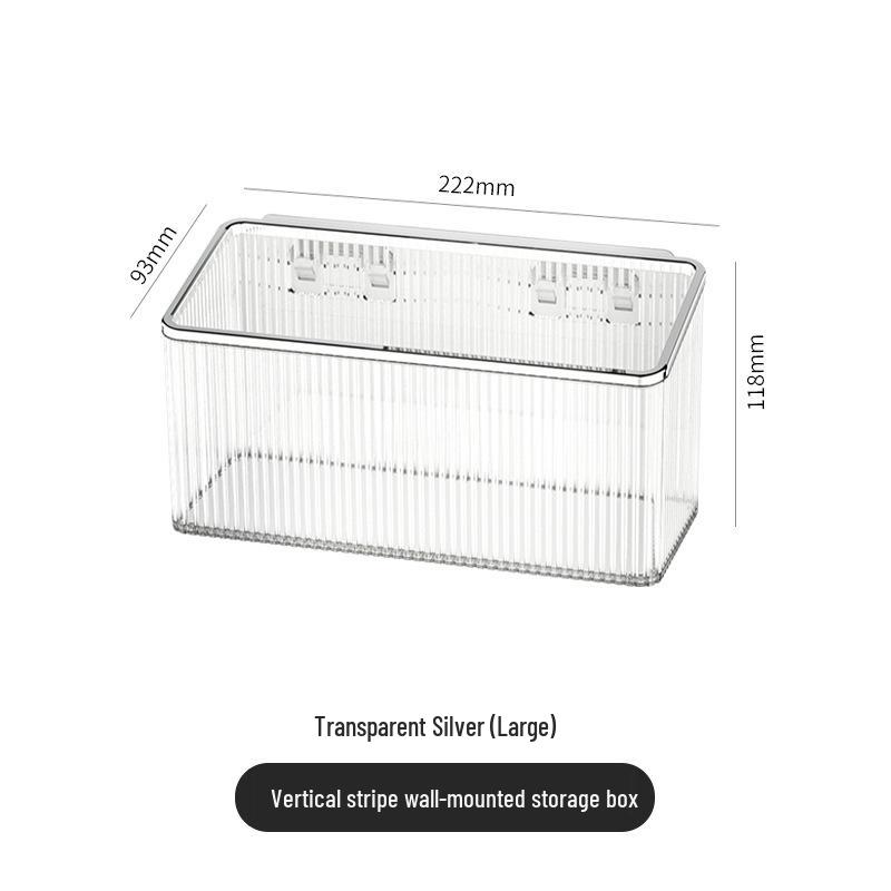 Punch-Free Wall-Mounted Bathroom Storage Box for Cosmetics and Washcloths
