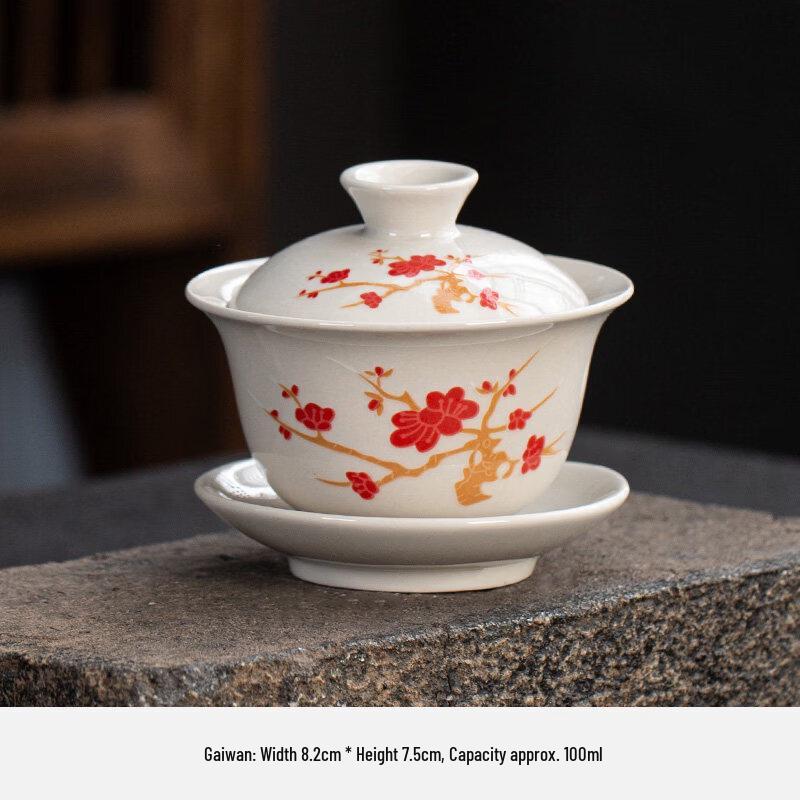 Ceramic Sancai Gaiwan Tea Bowl