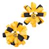 1Pair Cute Flower Ribbon Bows Hair Clip For Women Girls Sweet Style Accessory Hairpin Party Hairpieces For Daily Wear
