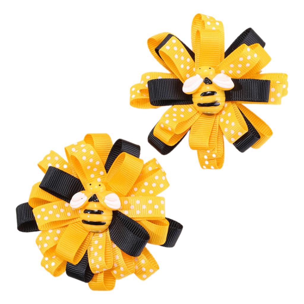 1Pair Cute Flower Ribbon Bows Hair Clip For Women Girls Sweet Style Accessory Hairpin Party Hairpieces For Daily Wear