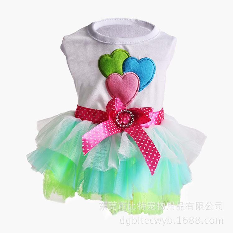 Spring and Summer New Teddy Puppy Pomeranian Puppy Dog Clothes Cat Pet Clothes Lip Skirt