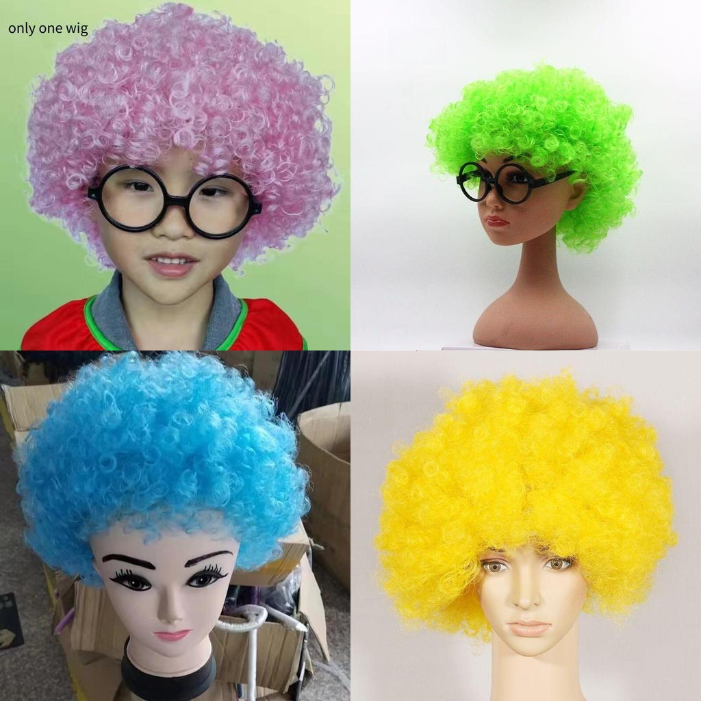 Parrucca Costume Joker con Capelli Esplosione Colorata per Bambini e Adulti Divertimento per Feste