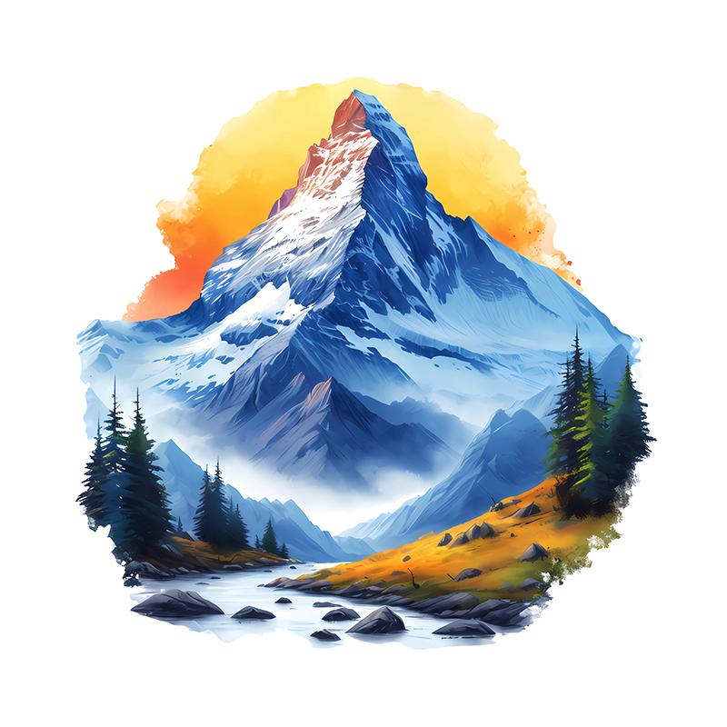 Mountains and Rivers Nature Views Car Sticker Vinyl Decal Waterproof Rear Window Motorcycle Camper Bumper Truck Laptop Decoration SH1221