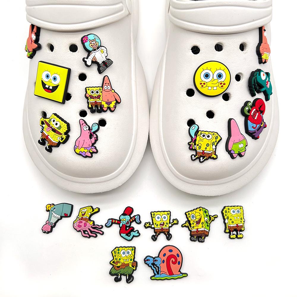SpongeBob Shoe Charms: Soft PVC Rubber Decorations for Crocs & DIY Garden Shoes