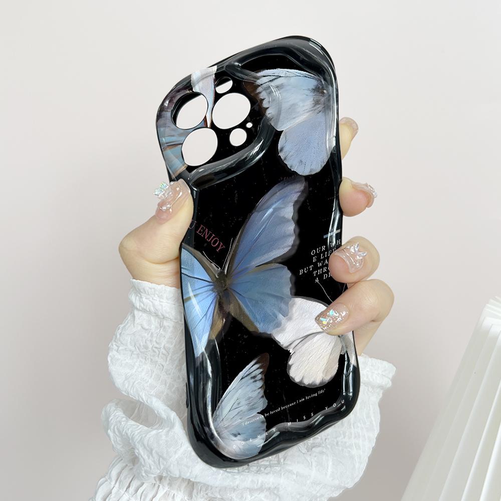 Cute Cartoon Pattern Cream Texture Casing Wavy Edge Soft Silicone Cover Phone Case for Huawei Honor Infinix Tecno iPhone