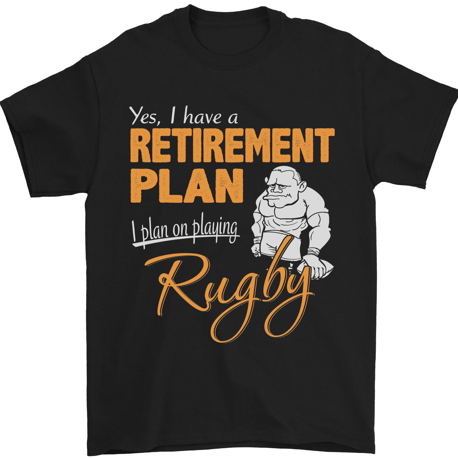 Retirement Plan Playing Rugby Player Funny Mens T-Shirt Cotton XXL
