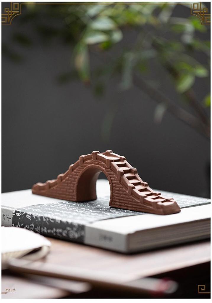 Ceramic Stone Arch Bridge Ornament for Micro Landscapes, Fish Tanks, or Zen Gardens