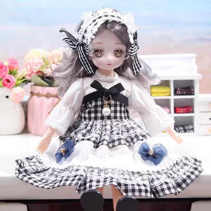 Cm 3d Real Eyes Princess Barbie Doll Dress Up Gift Set Toy Birthday Gift 1pc