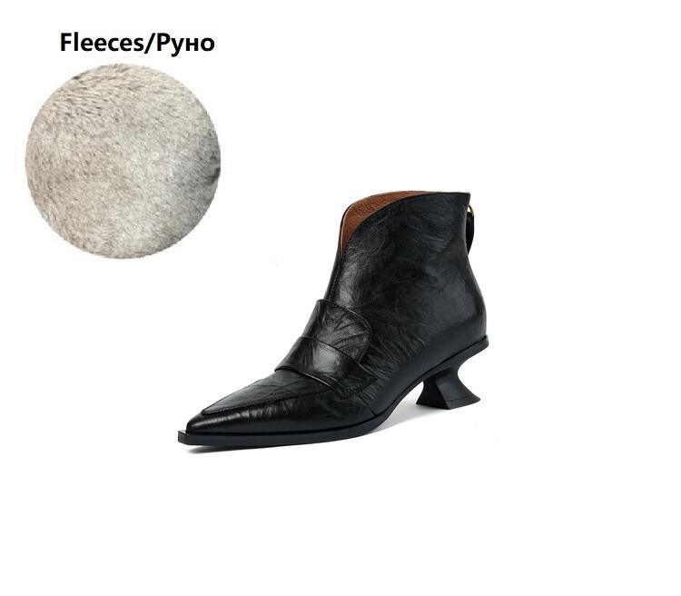 

Fashion Autumn Women Boots Pointed Toe Kitten Heel Boots Genuine Leather Shoes for Women Elegent Low Heel Ankle Boots Winter Black Boots 34