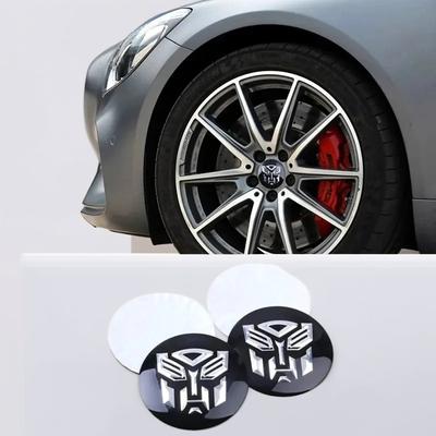 Car Styling 4Pcs 56mm Transformers Logo Car Tyre Wheel Center Hub Cap Autobots Emblem Decal Badge Sticker Accessories