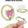 Guppy Glitter Cell Phone Ring Holder Finger Kickstand, Bling Metal Cute Butterfly 180°Rotate Finger Ring Golden Kickstand Adjustable Sparkle Phone