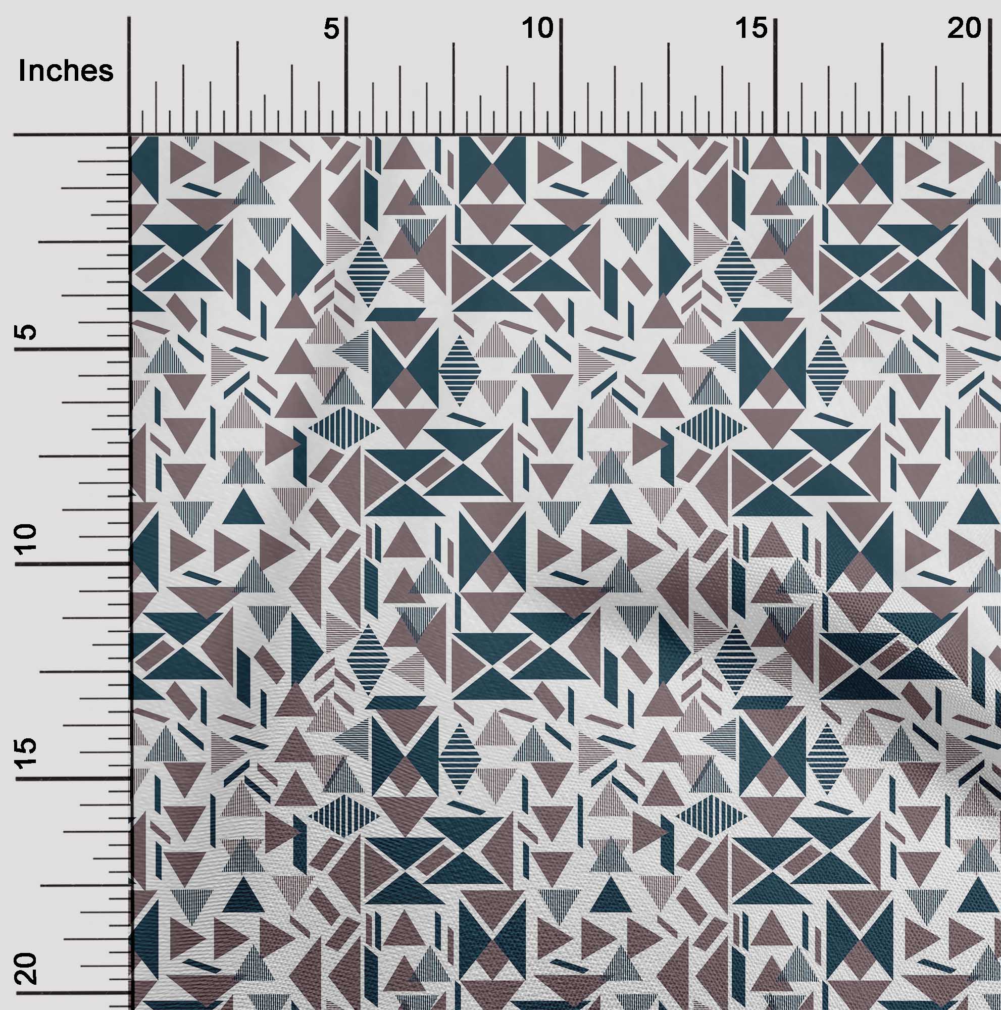 

oneOone Cotton Flex Fabric Rectangle & Triangle Geometric Print Fabric By The Yard 40 Inch 42 Inch Wide - Viscose Chiffon коричневий