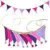 Festoni Bandierine in Cotone Crepe Colori Caramella Luminosi Per Asilo Nido Compleanni di Bambini Feste Eventi