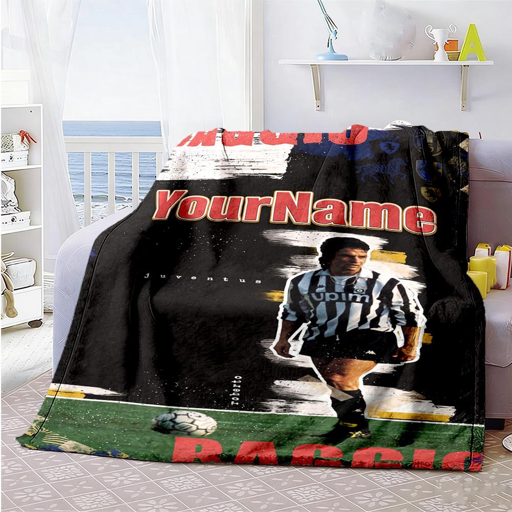 Juventus Customize Text Blanket Gift Personalized Blanket Warmthful Decor Perfect for Couch Office Seaside Sofa All-Season Use