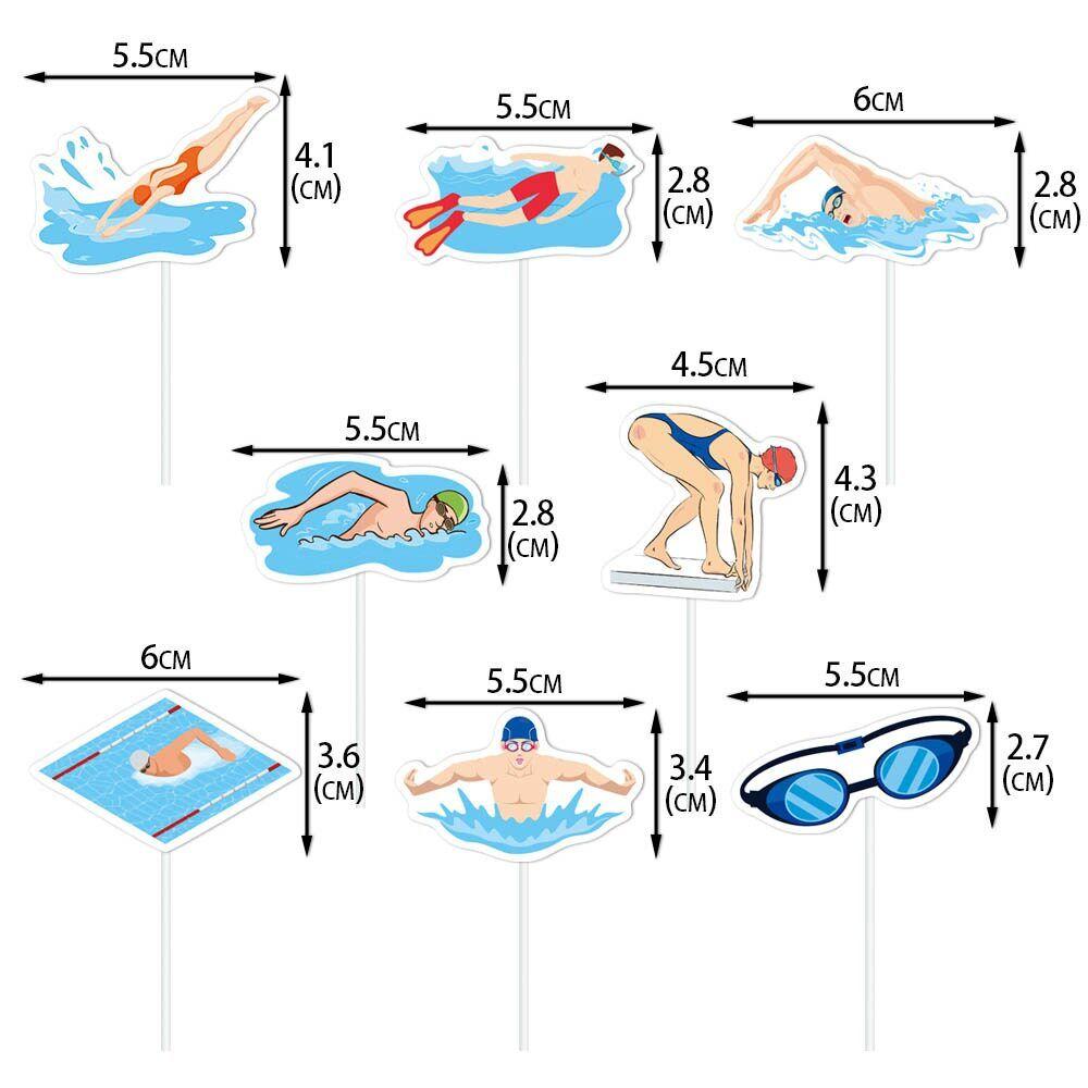 Swim-Themed Birthday Party Decoration Set: Cake Topper, Banner, and Pool Party Decorations