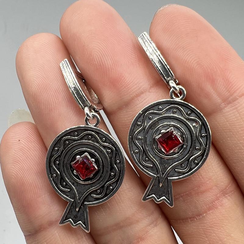 

Натуральный красный гранат серьги-крючки бохо винтаж золотистый цвет фрукты гранат серьги-капли для женщин обручальное кольцо циркон подарки