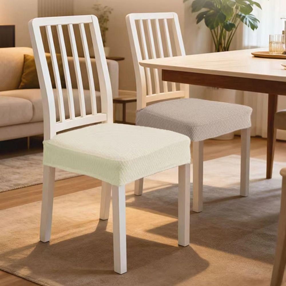 Removable Stretch Chair Seat Covers Solid Colors Dirt-resistant Chair Slipcover  Restaurant