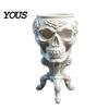 Mini Totenkopf Blumentopf Gotischer Pflanztopf, 3D-gedruckter gruseliger Blumentopf, Retro-Blumentöpfe Behälter für Sukkulenten Pflanzen, Schreibtischdekoration für Halloween