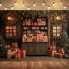 Vintage Christmas Cabinet Photography Backdrop Christmas Tree Children's Family Portrait Decoration Photography Backdrop Cloth