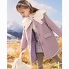 Girls' Fashionable Woolen Coat, Loose Cotton-padded Woolen Overcoat for Children  Autumn and Winter