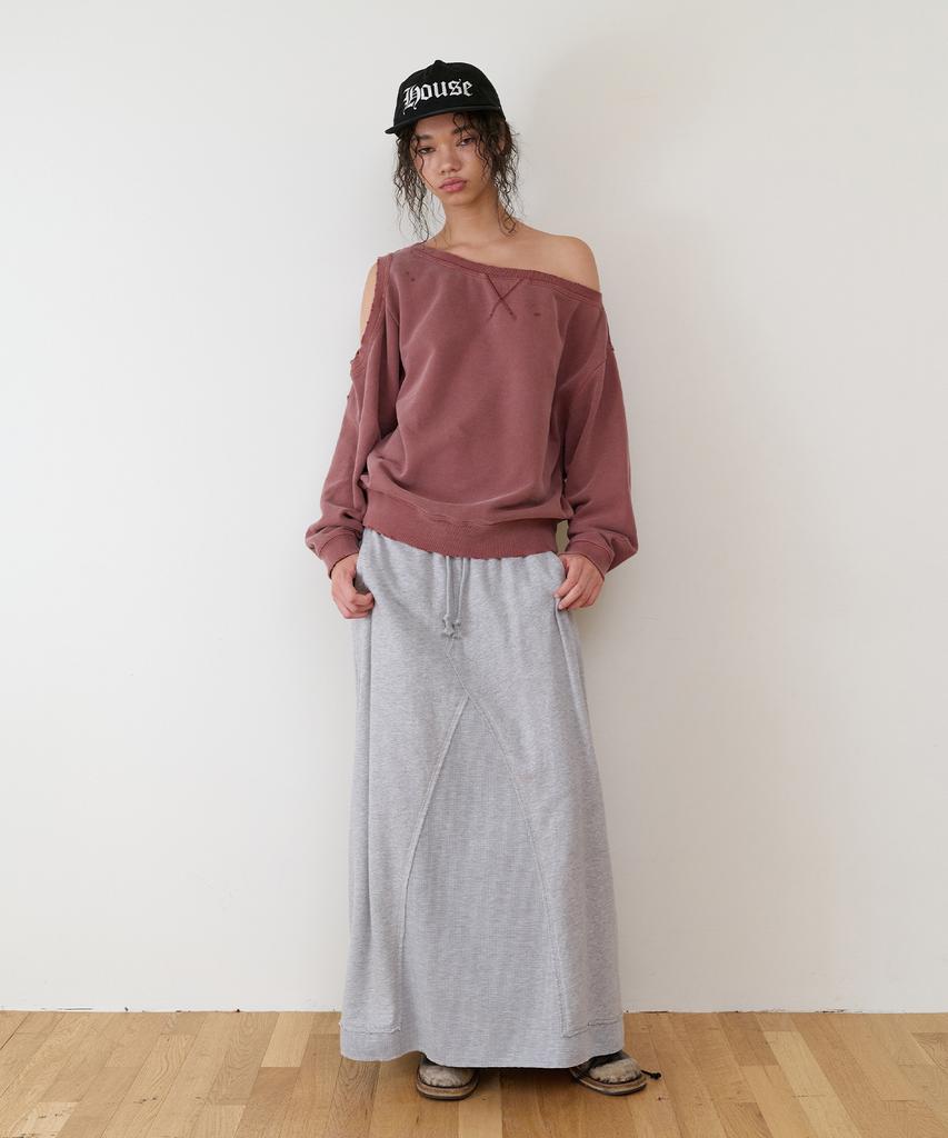 THEVINYLHOUSE Open Shoulder Sweatshirts(W) Brick