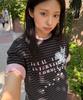 TRAVEL Unicorn Stripe Short Sleeve T-Shirt Black