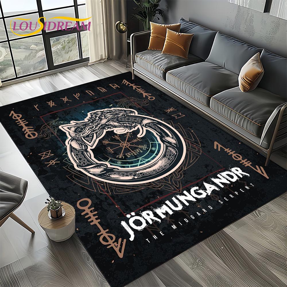 

Odin Viking Symbol Valknut Nordic Valhalla Carpet Rug for Living Room Bedroom Home Sofa Decoration,Area Rug Non-slip Floor Mat 40x60cm( 15x23in )