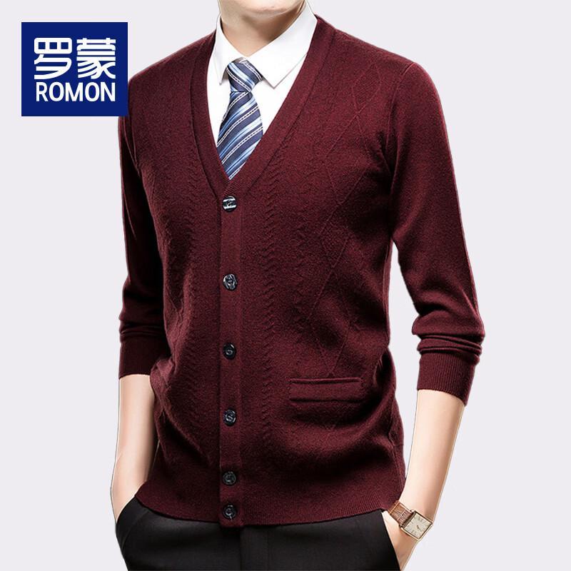 Romon Men s V-Neck Thick Warm Knit Cardigan Sweater 3XL (185)